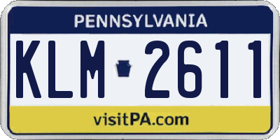 PA license plate KLM2611