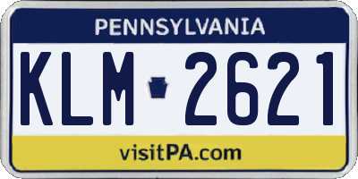 PA license plate KLM2621