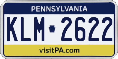 PA license plate KLM2622