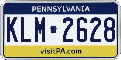 PA license plate KLM2628