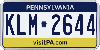 PA license plate KLM2644