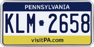 PA license plate KLM2658