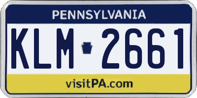 PA license plate KLM2661