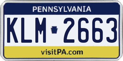 PA license plate KLM2663
