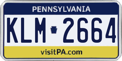 PA license plate KLM2664