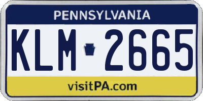PA license plate KLM2665