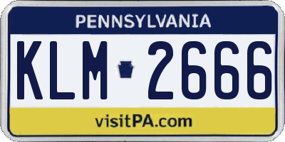 PA license plate KLM2666