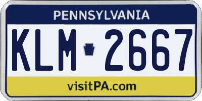 PA license plate KLM2667