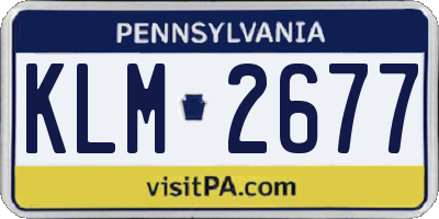 PA license plate KLM2677