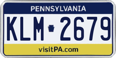 PA license plate KLM2679