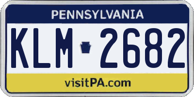 PA license plate KLM2682
