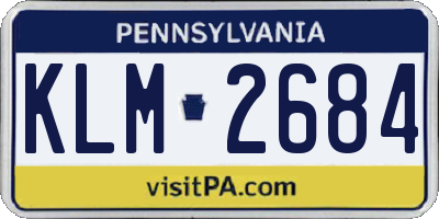 PA license plate KLM2684