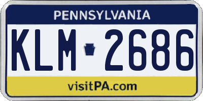 PA license plate KLM2686