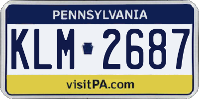 PA license plate KLM2687