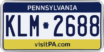 PA license plate KLM2688