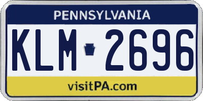 PA license plate KLM2696