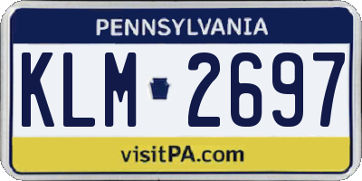 PA license plate KLM2697