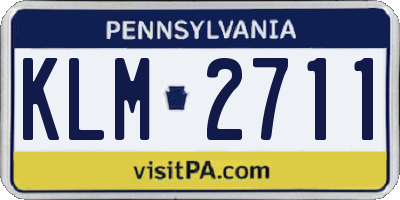 PA license plate KLM2711