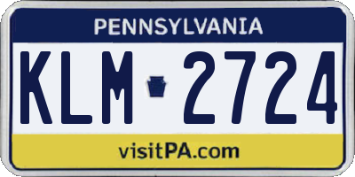 PA license plate KLM2724