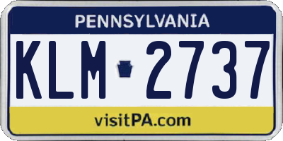 PA license plate KLM2737