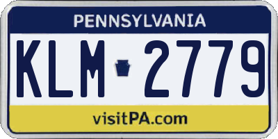 PA license plate KLM2779