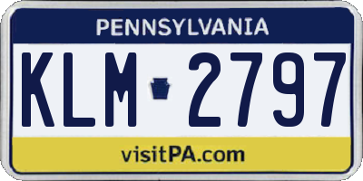 PA license plate KLM2797