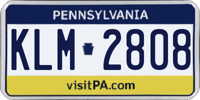 PA license plate KLM2808