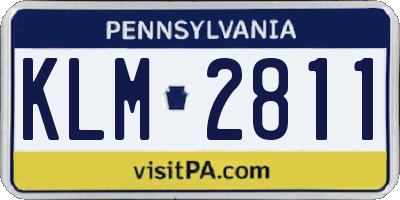 PA license plate KLM2811