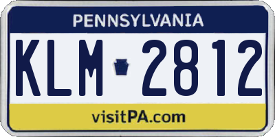 PA license plate KLM2812