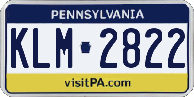 PA license plate KLM2822
