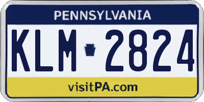 PA license plate KLM2824