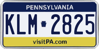 PA license plate KLM2825