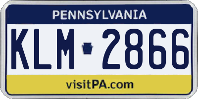 PA license plate KLM2866