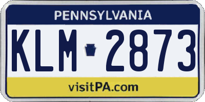 PA license plate KLM2873