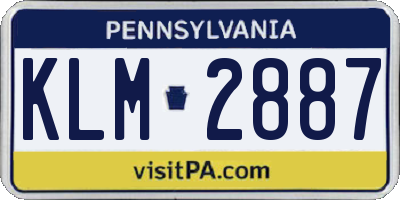 PA license plate KLM2887