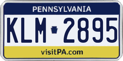 PA license plate KLM2895