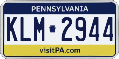 PA license plate KLM2944