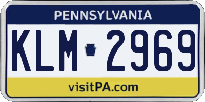 PA license plate KLM2969