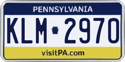 PA license plate KLM2970