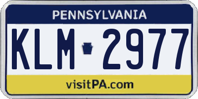 PA license plate KLM2977