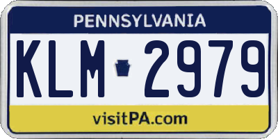 PA license plate KLM2979