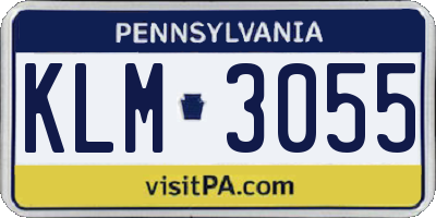 PA license plate KLM3055
