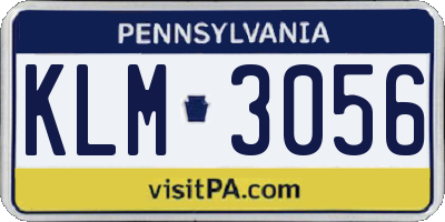 PA license plate KLM3056