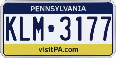 PA license plate KLM3177