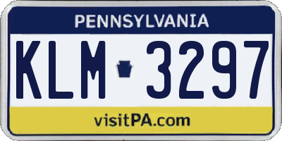 PA license plate KLM3297