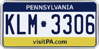 PA license plate KLM3306
