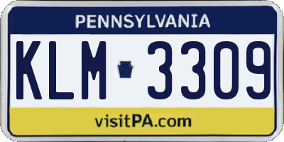 PA license plate KLM3309