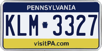 PA license plate KLM3327
