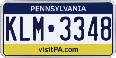 PA license plate KLM3348