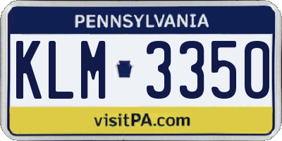 PA license plate KLM3350